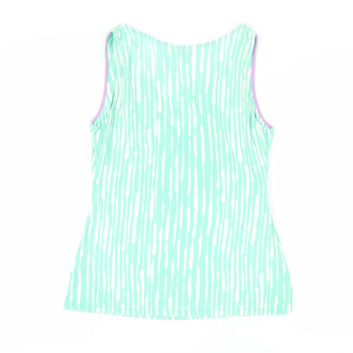Boden Women's Green Stripe Sleeveless V-Neck Tank Top Size 14