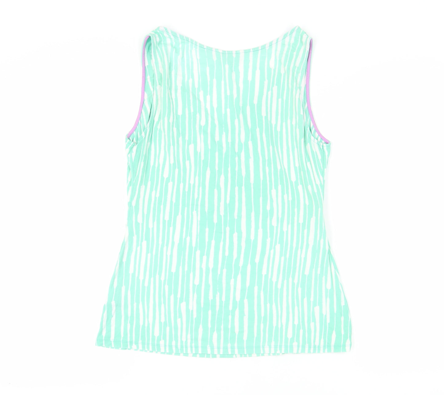 Boden Women's Green Stripe Sleeveless V-Neck Tank Top Size 14