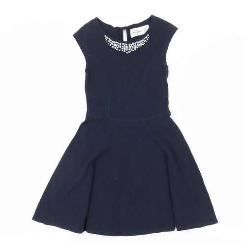 Abercrombie Kids Girls Blue Fit & Flare Dress Medium