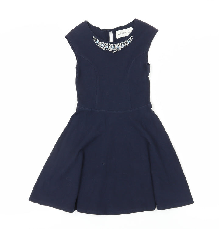 Abercrombie Kids Girls Blue Fit & Flare Dress Medium