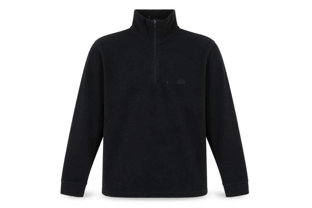 Front view of Trespass Men's Black Pullover Sweatshirt S 1/4 Zip