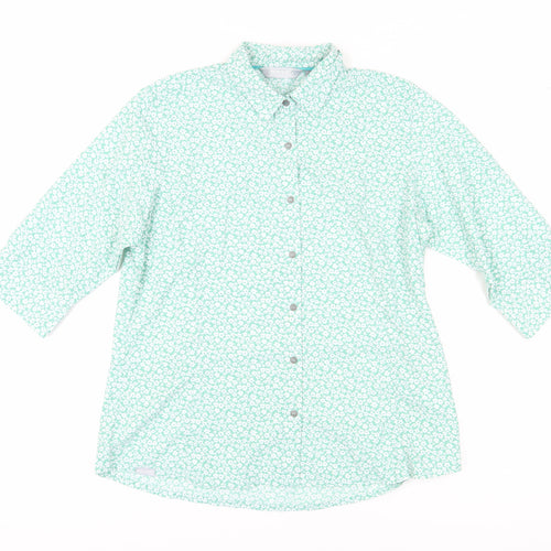 Regatta Women's Green Floral Button-Up Shirt Size 12