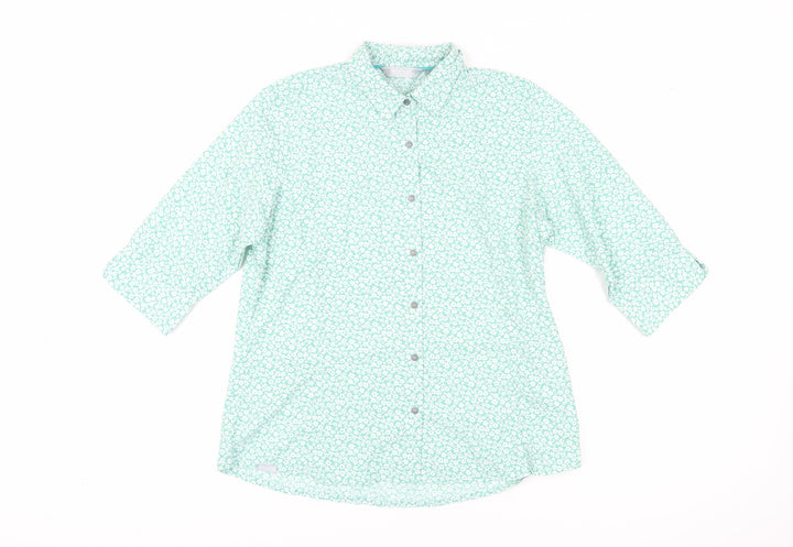 Regatta Women's Green Floral Button-Up Shirt Size 12