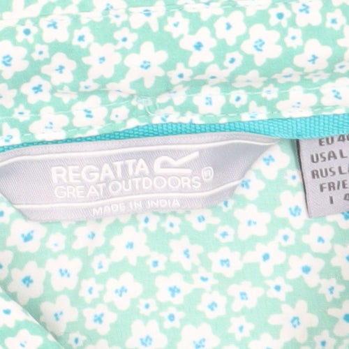 Regatta Women's Green Floral Button-Up Shirt Size 12