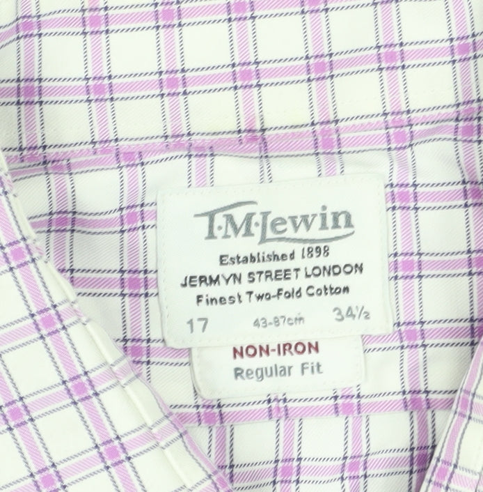 T.M.Lewin Men's Multicoloured Check Button-Up Shirt
