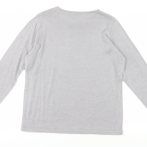 Honor Millburn Women's Grey Beaded Pullover Jumper L