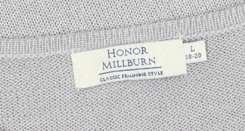 Honor Millburn Women's Grey Beaded Pullover Jumper L