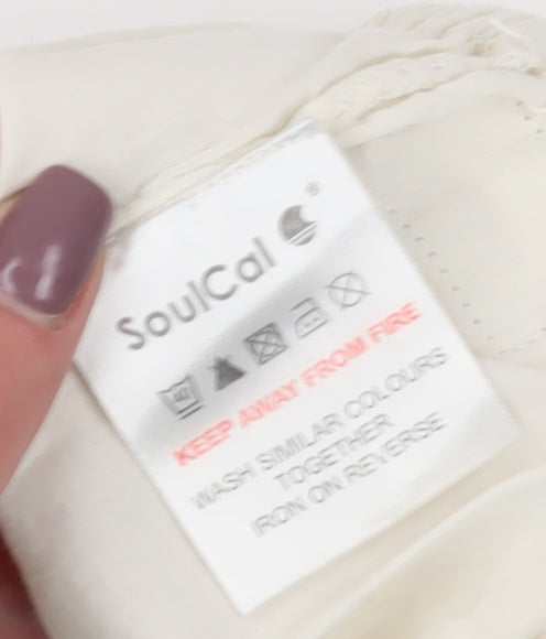 SoulCal Women's Ivory Embroidered Crop Top, Size 8