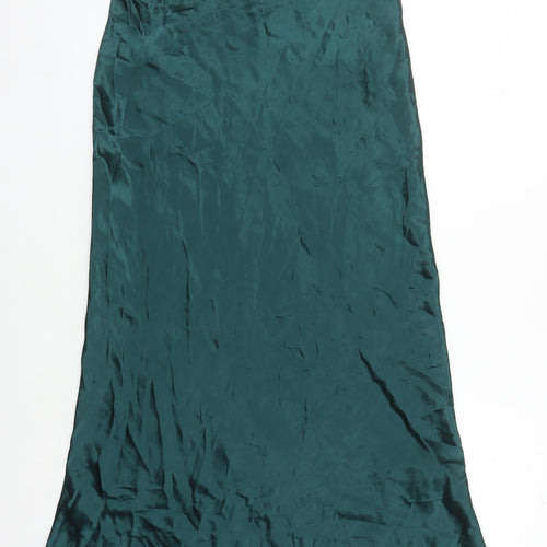 Editor's Cut Women's Green Satin Midi Skirt Size 10