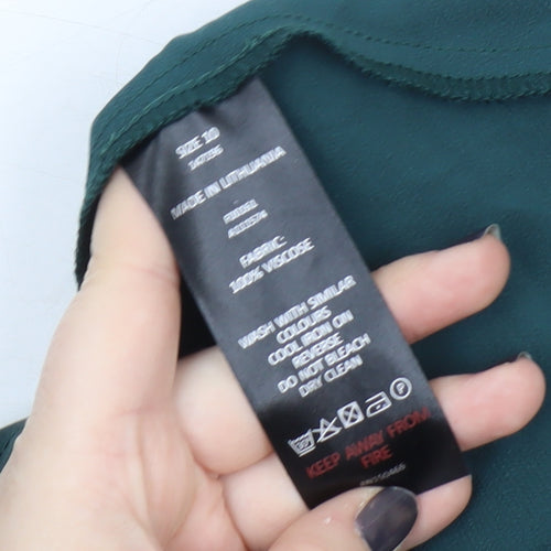 Editor's Cut Women's Green Satin Midi Skirt Size 10