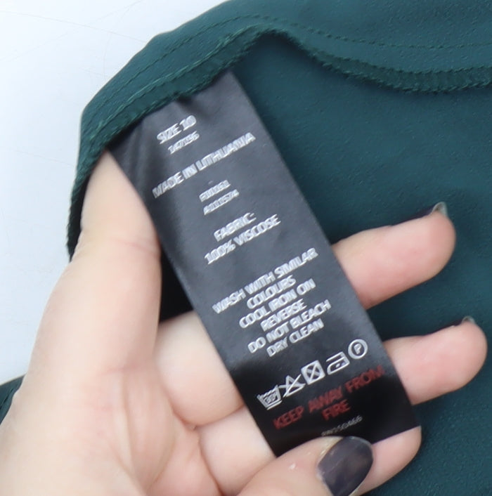 Editor's Cut Women's Green Satin Midi Skirt Size 10