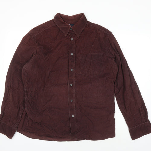 Marks & Spencer Men Brown Corduroy Shirt M