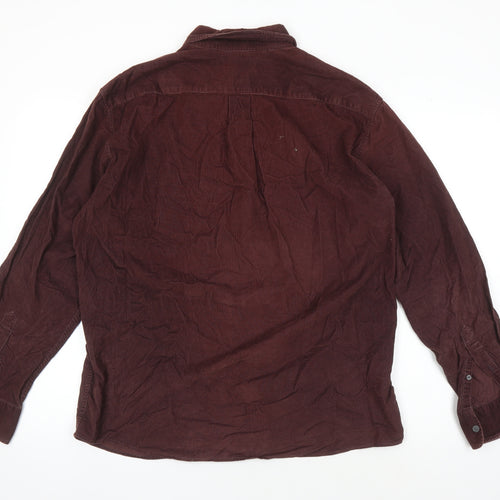 Marks & Spencer Men Brown Corduroy Shirt M