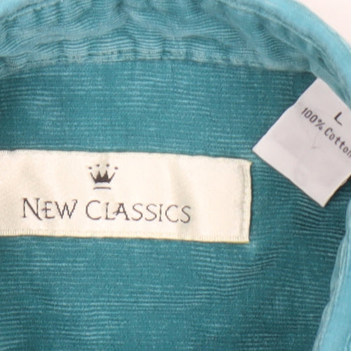 New Classics Men’s Green Long Sleeve Casual Shirt, L