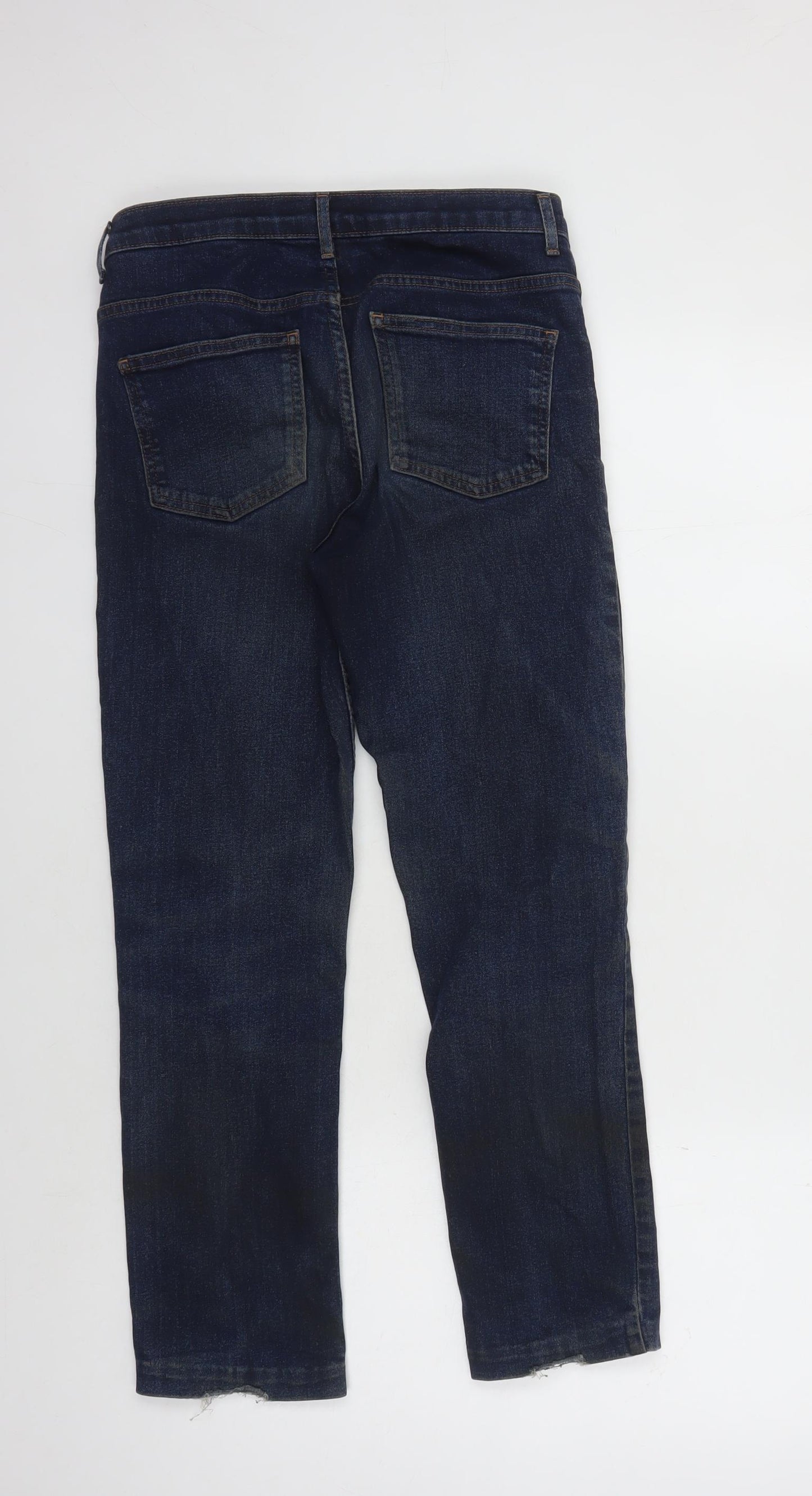 Women's Blue Straight Jeans - Size 10 Short Stretch Fit