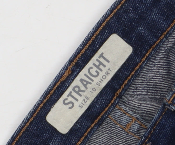 Women's Blue Straight Jeans - Size 10 Short Stretch Fit