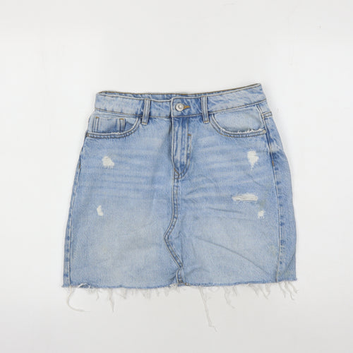 Zara Women's Blue Denim Mini Skirt, Size S, Casual Style