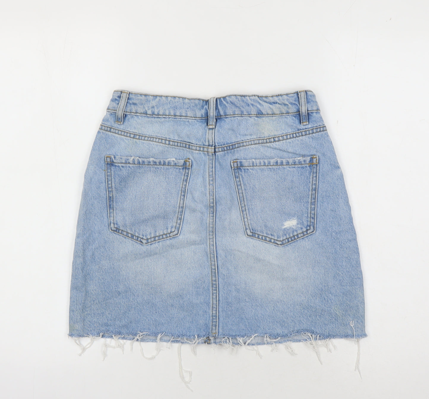 Zara Women's Blue Denim Mini Skirt, Size S, Casual Style