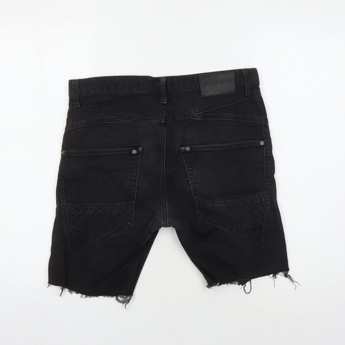 River Island Men's Black Biker Slim Shorts