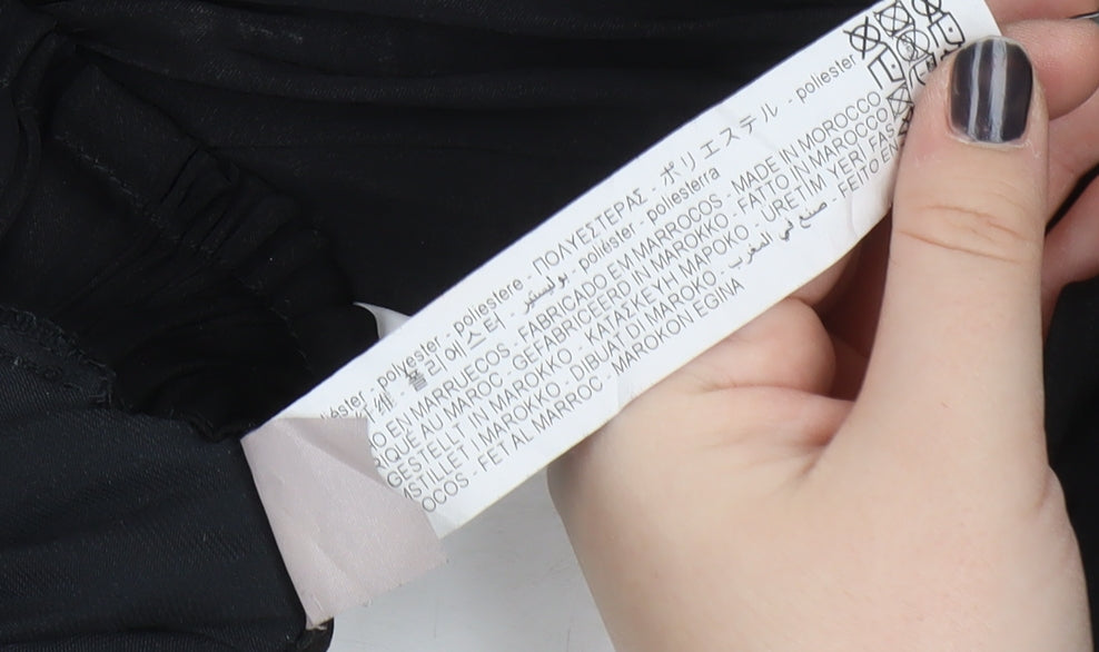 Zara Women's Black Wide-Leg Trousers, Size S