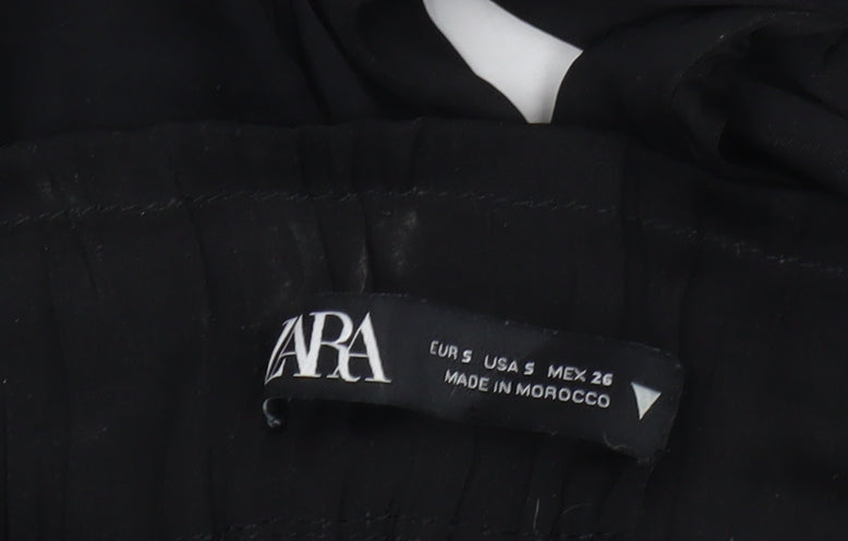 Zara Women's Black Wide-Leg Trousers, Size S