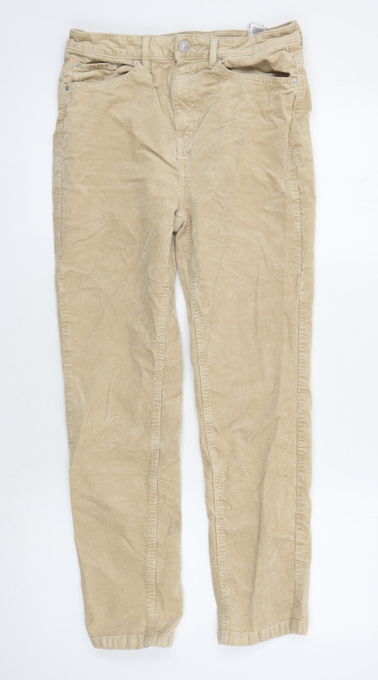 Marks and Spencer Women's Beige Corduroy Trousers, Size 12
