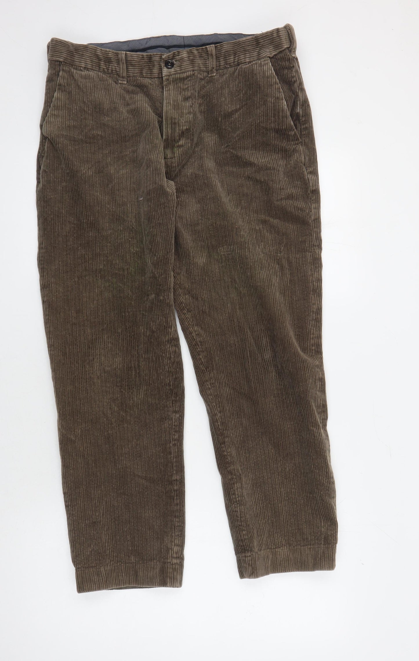 Marks and Spencer Men's Brown Corduroy Chino Trousers 36R
