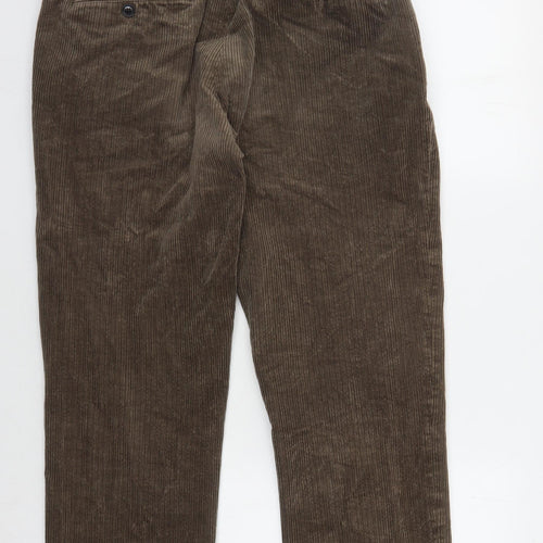 Marks and Spencer Men's Brown Corduroy Chino Trousers 36R