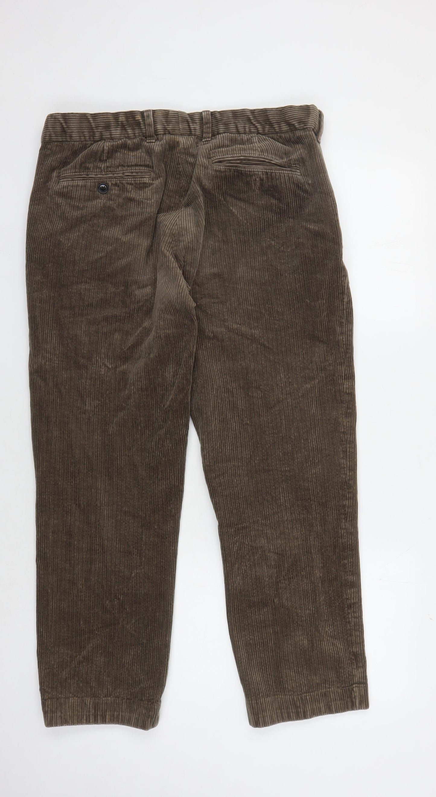 Marks and Spencer Men's Brown Corduroy Chino Trousers 36R