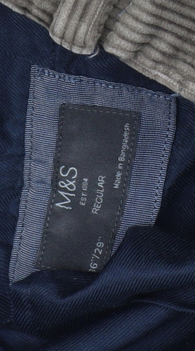 Marks and Spencer Men's Brown Corduroy Chino Trousers 36R