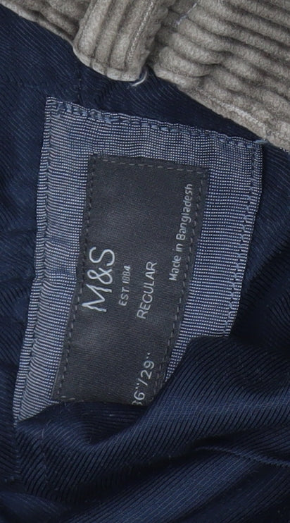 Marks and Spencer Men's Brown Corduroy Chino Trousers 36R