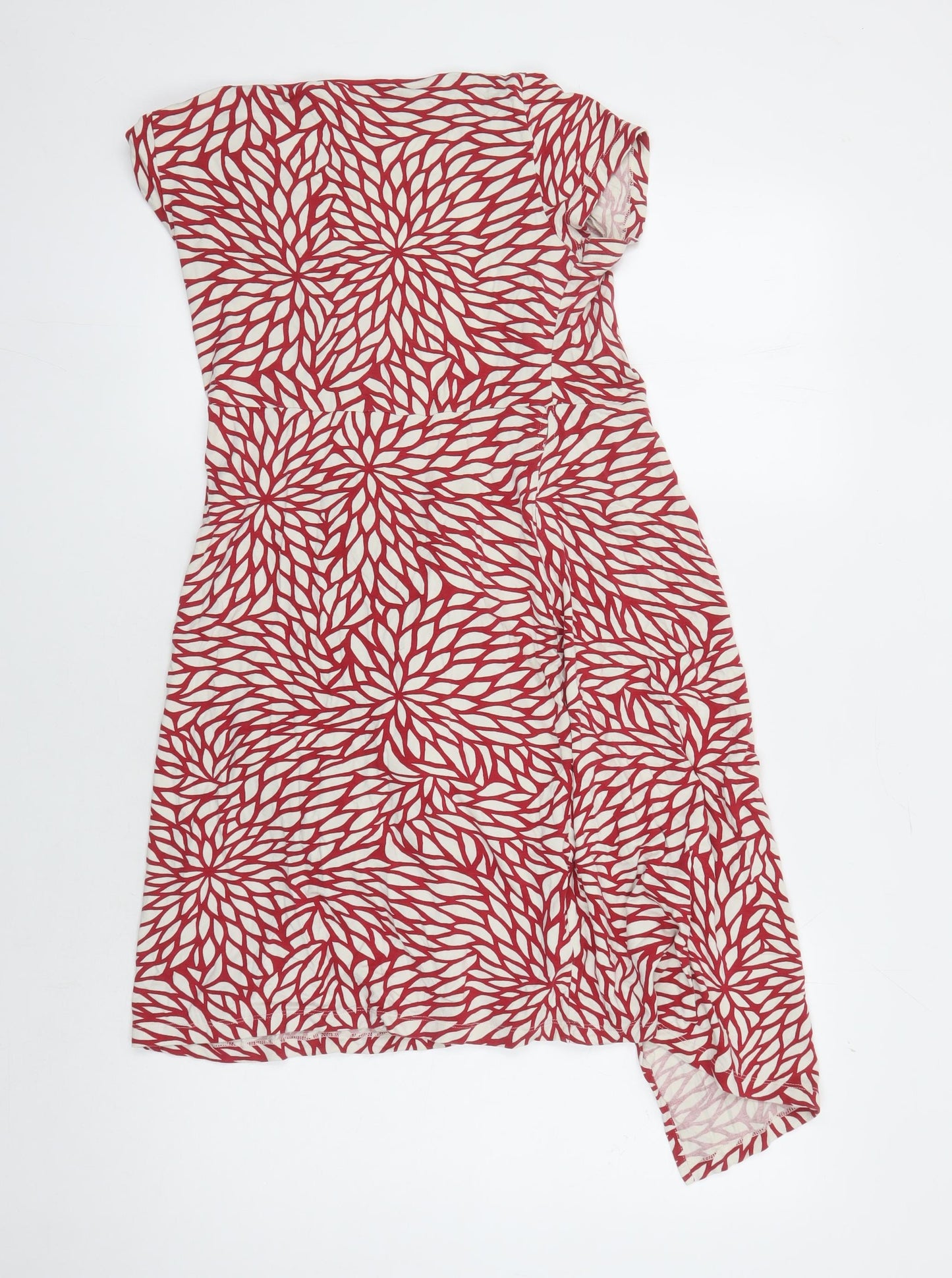 Seraphine Women's Red Beige Floral Wrap Dress Size 10