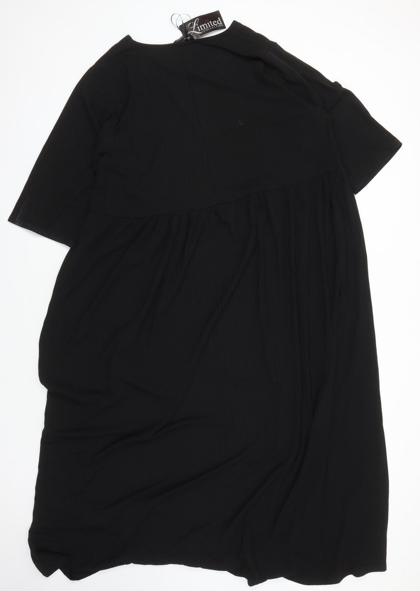 Yours Women's Plus Black Half Sleeve Jersey Dress 22-24