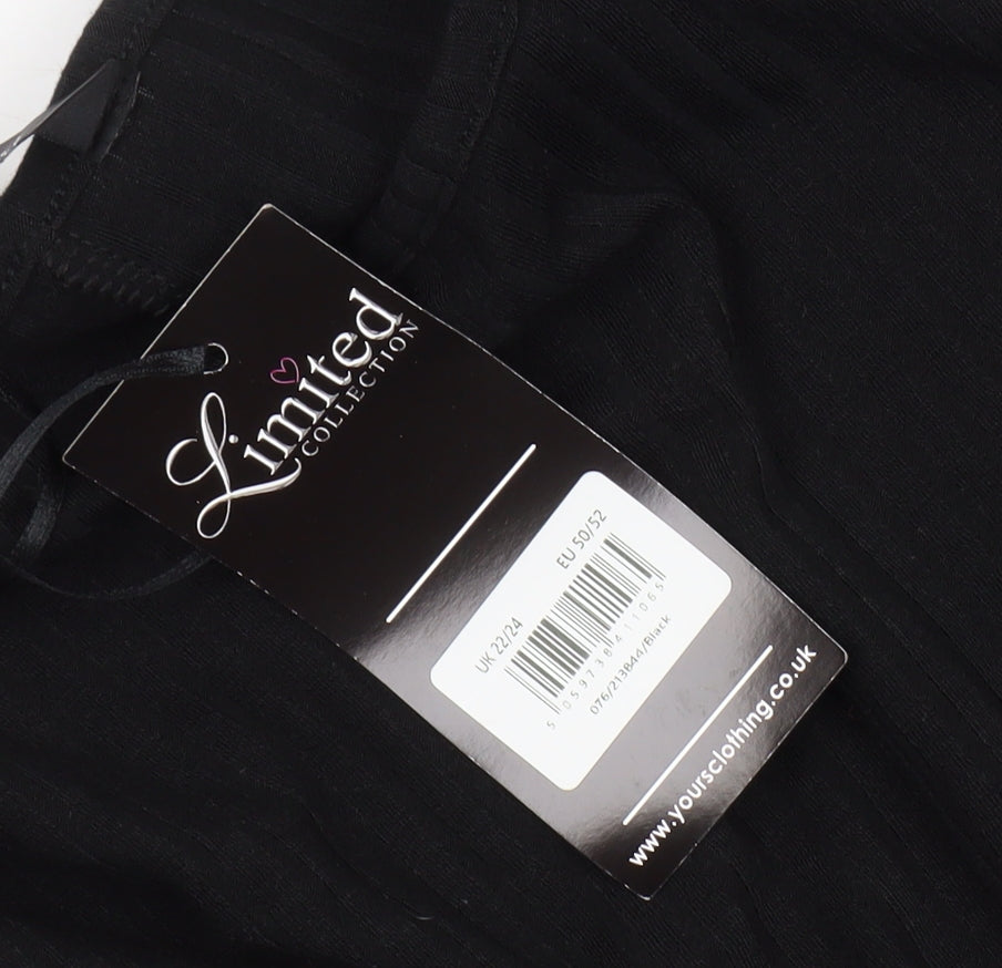 Yours Women's Plus Black Half Sleeve Jersey Dress 22-24