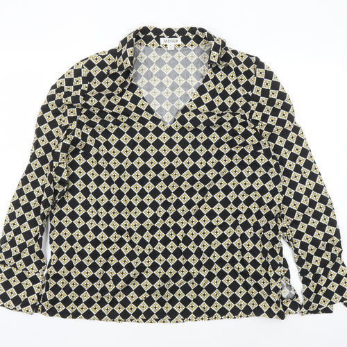 Jaeger Women's Black Diamond Blouse Size 18