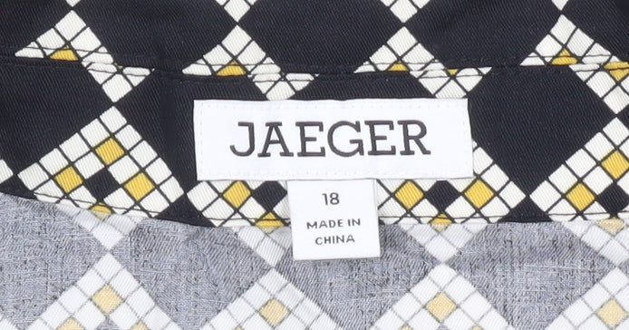 Jaeger Women's Black Diamond Blouse Size 18