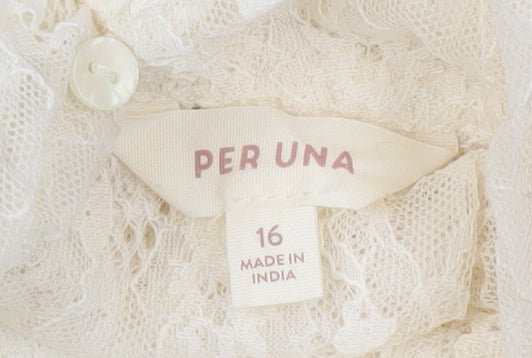 Marks & Spencer Women's Ivory Lace Blouse, Size 16