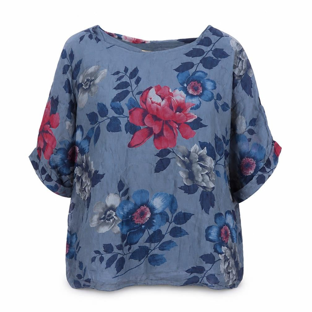 Front view of Giusy Women's Floral Tunic Blouse XL - Multicoloured