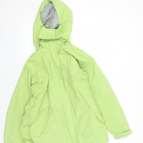 Arctic Storm Green Nylon Parka Jacket, Unisex M