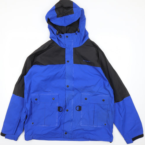 Stearns Men's Blue Waterproof Hooded Rain Jacket L