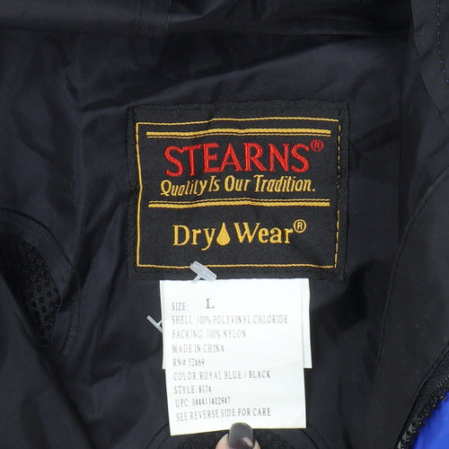 Stearns Men's Blue Waterproof Hooded Rain Jacket L