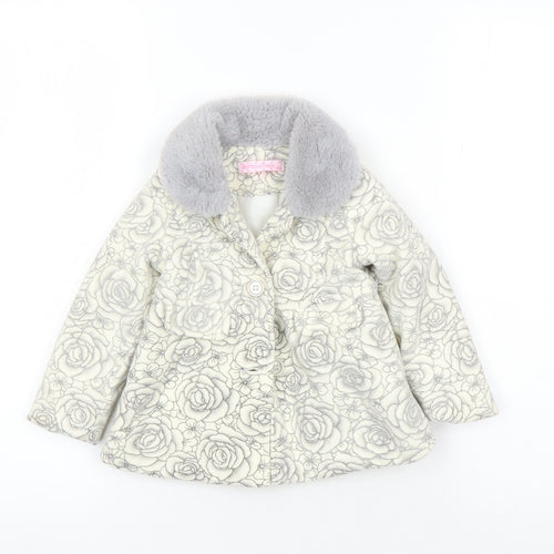 Barbouillage Unisex Toddler Floral Coat 9-12M Grey Winter