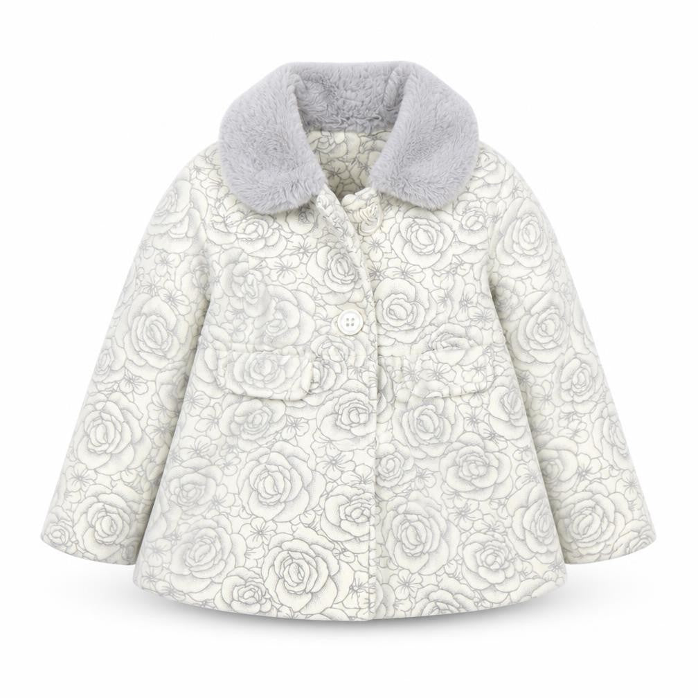 Barbouillage Unisex Toddler Floral Coat 9-12M Grey Winter