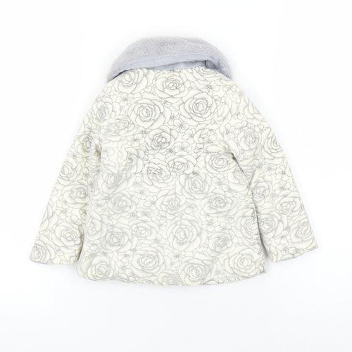 Barbouillage Unisex Toddler Floral Coat 9-12M Grey Winter
