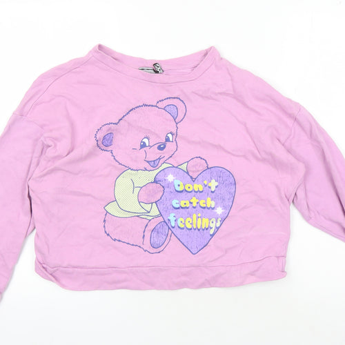 ASOS Women's Pink Cartoon Jumper Size 12 Petite