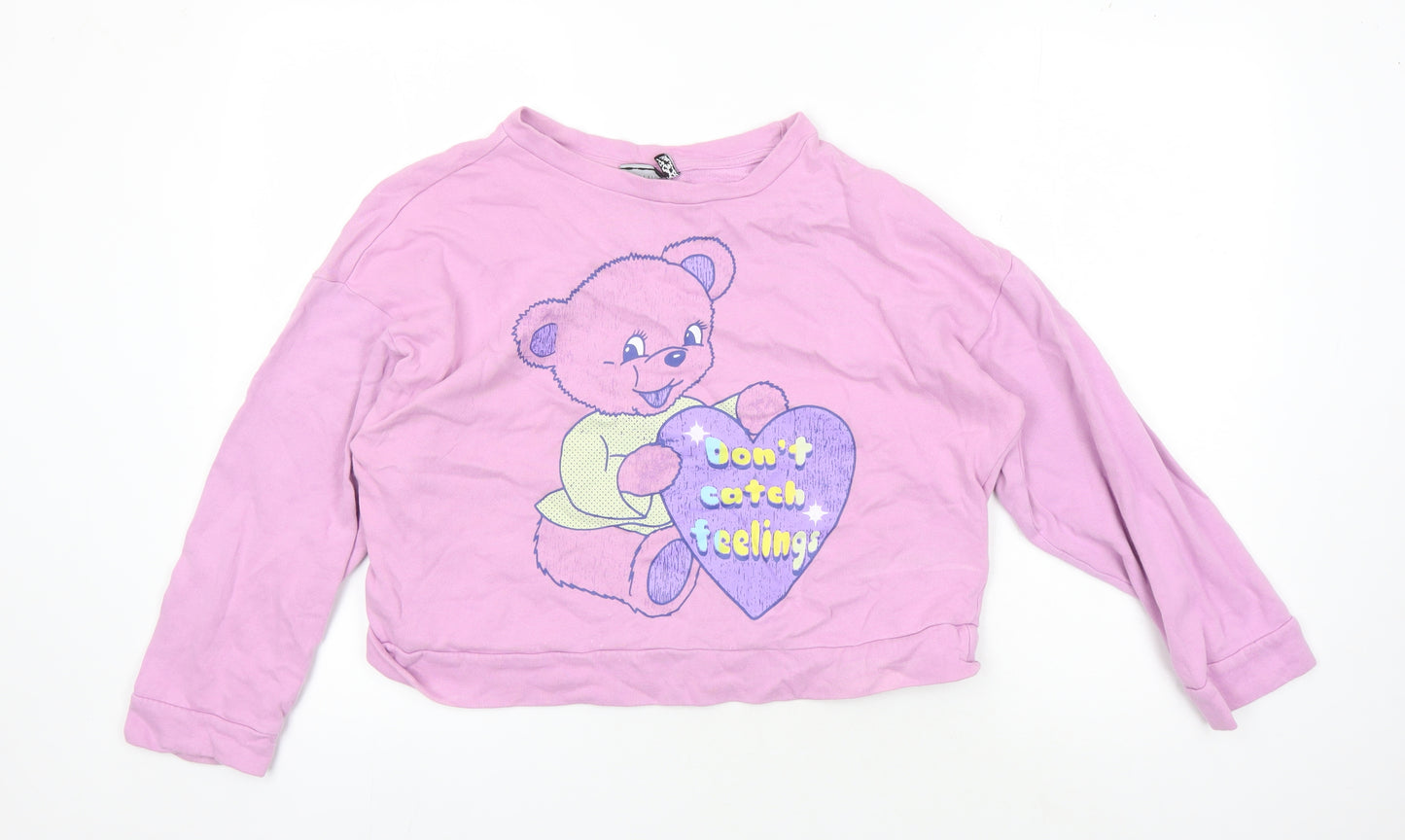 ASOS Women's Pink Cartoon Jumper Size 12 Petite