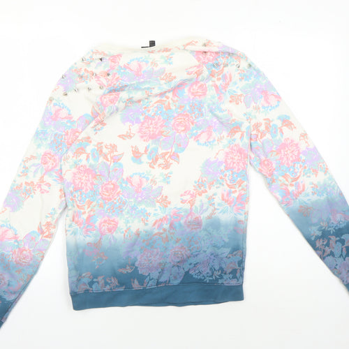 Topshop Women's Multicoloured Floral Pullover Jumper