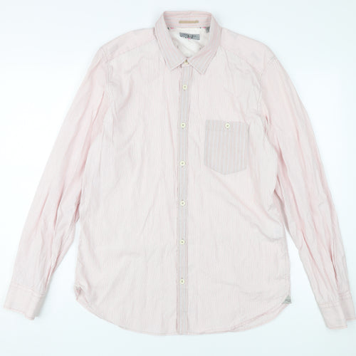 Ted Baker Men's Pink Striped Dress Shirt L