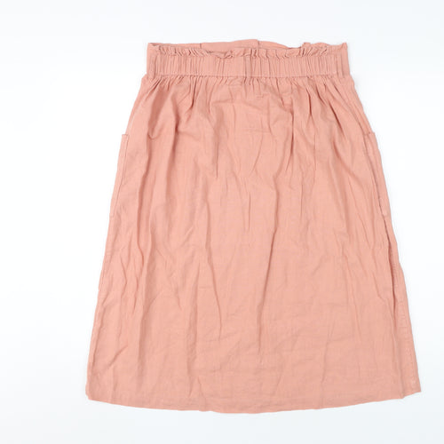 Fat Face Women's Pink A-Line Midi Skirt Size 10