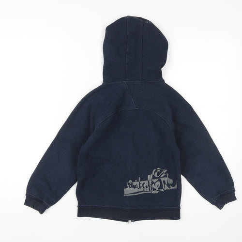 Quiksilver Boys Blue Full Zip Hoodie 5-6Y Logo Graphic